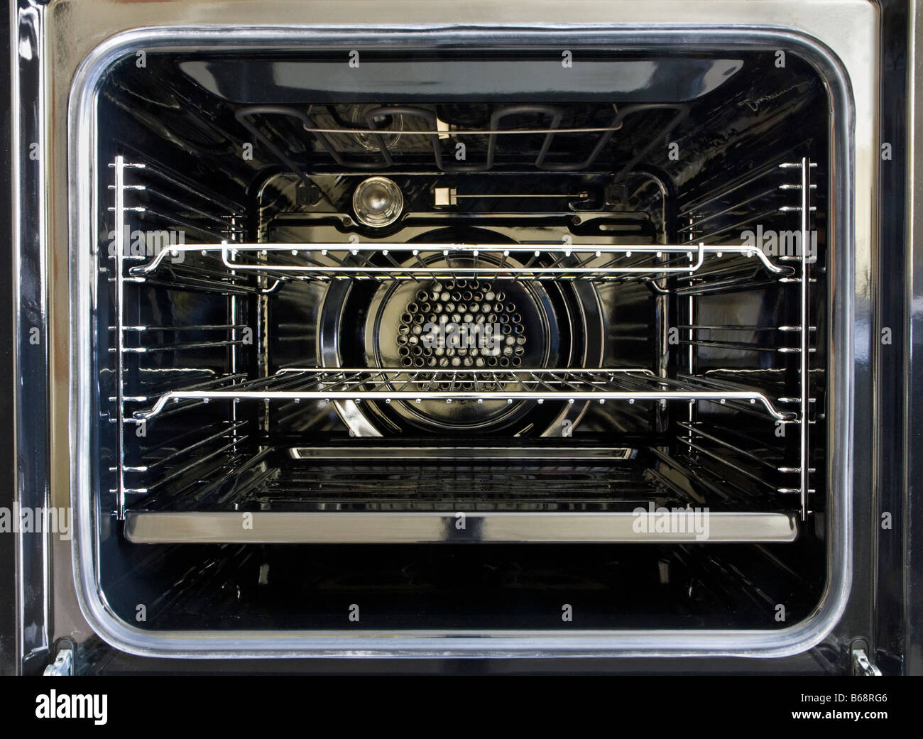 The inside of a new electric oven Stock Photo