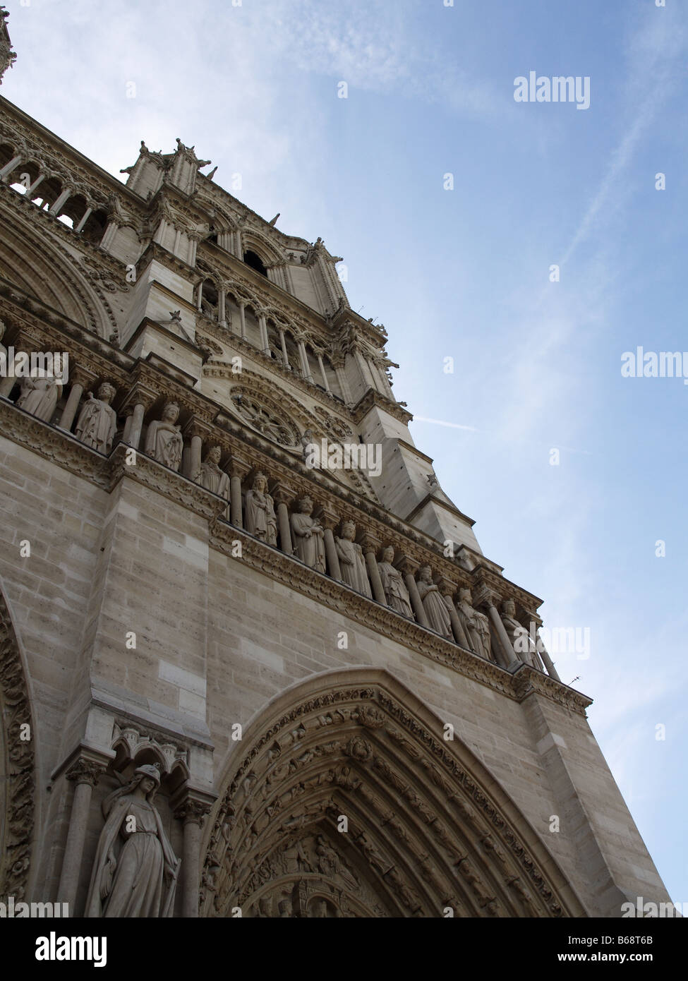 Tower at Notre Dame Cathedral Paris France Stock Photo