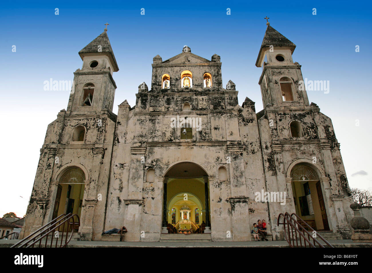 nicaraguan Colonial Iglesia de Guadalupe Granada Nicaragua Stock Photo