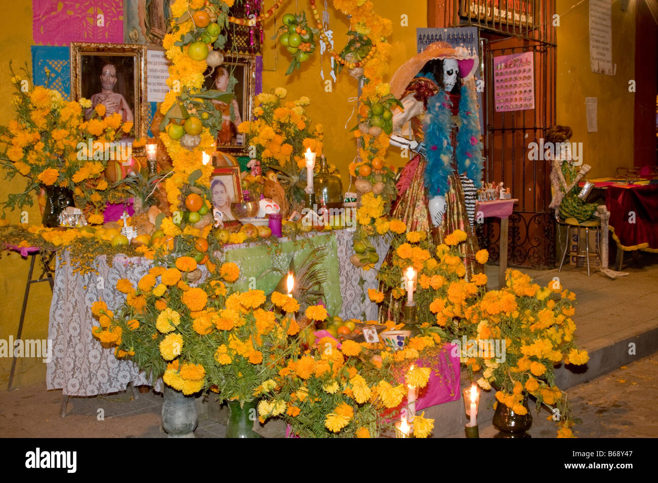 Oaxaca Mexico Day Of The Dead Altar Honoring Shop Owner s Parents oaxaca-mexico-day-of-the-dead-altar-honoring-shop-owner-s-parents