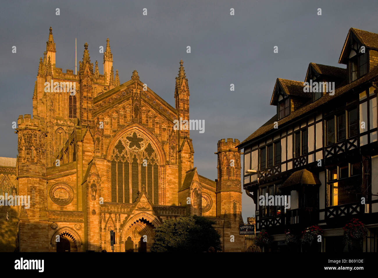 Hereford cathedral of St Ethelbert the tower ballflower decoration 12th ...