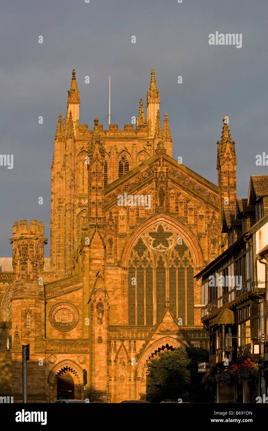 Hereford cathedral of St Ethelbert the tower ballflower decoration 12th ...
