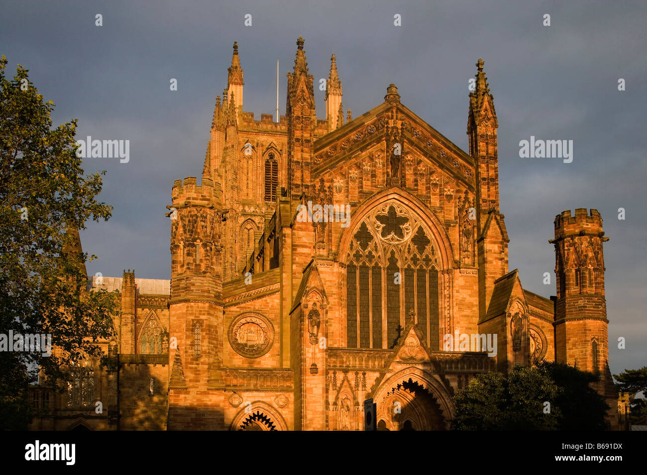 Hereford cathedral of St Ethelbert the tower ballflower decoration 12th ...