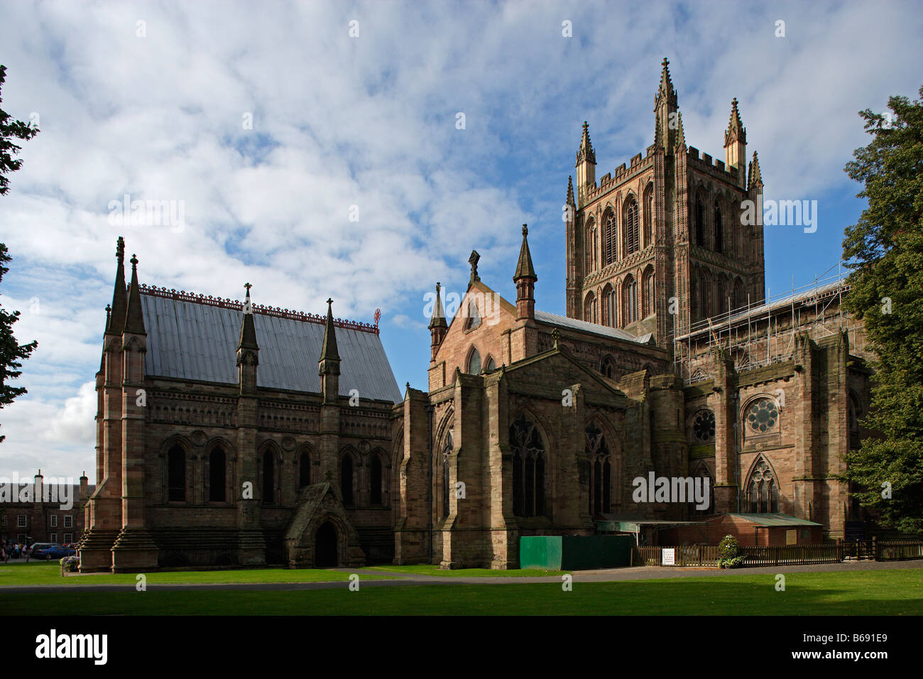 Hereford cathedral of St Ethelbert the tower ballflower decoration 12th ...