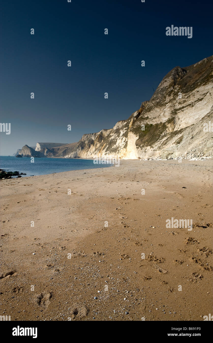 St Oswald's Bay Dorset in Winter, Dorset, England, UK Stock Photo