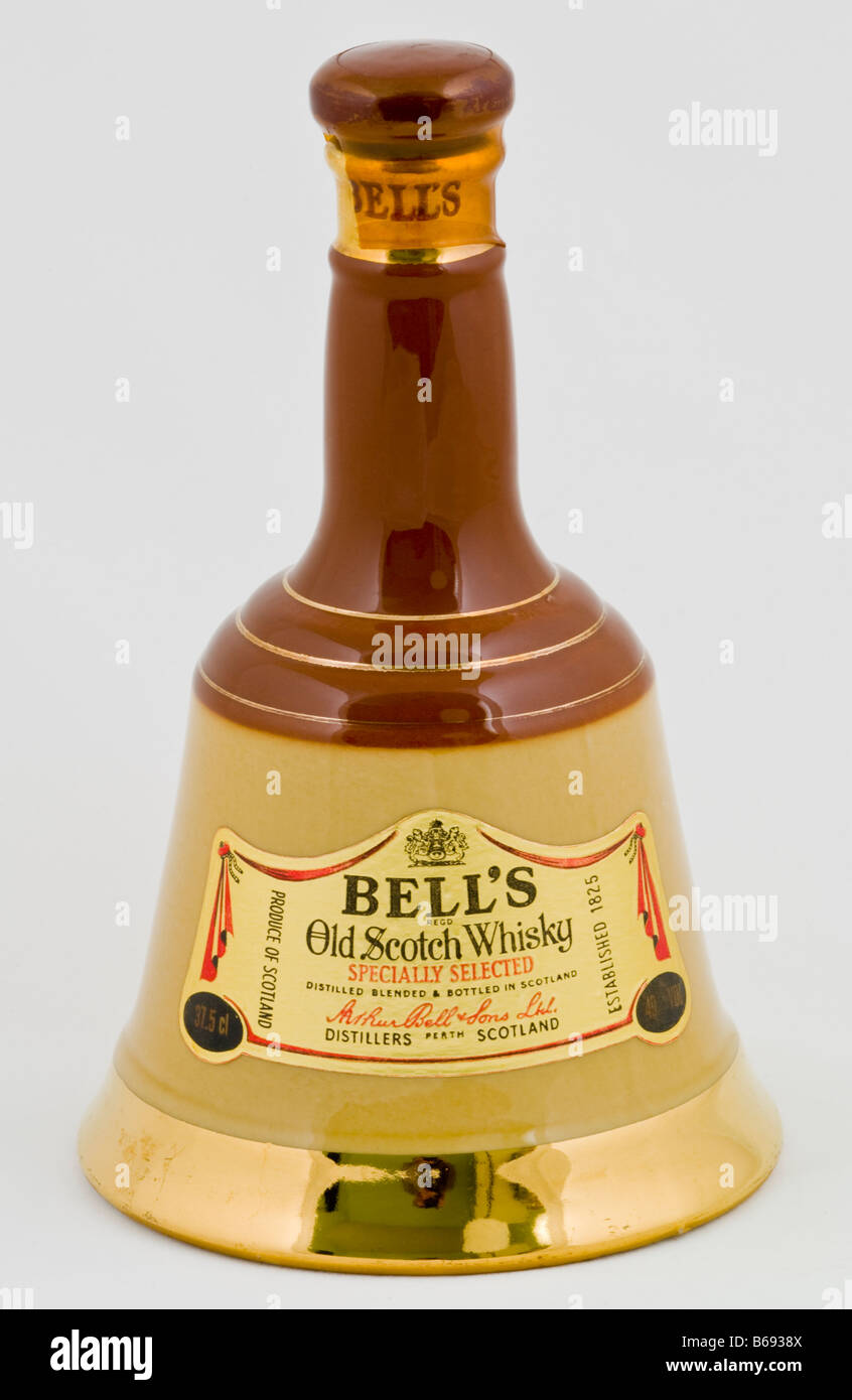 Special bottle of Bells Old Scotch Whiskey distilled in Scotland UK