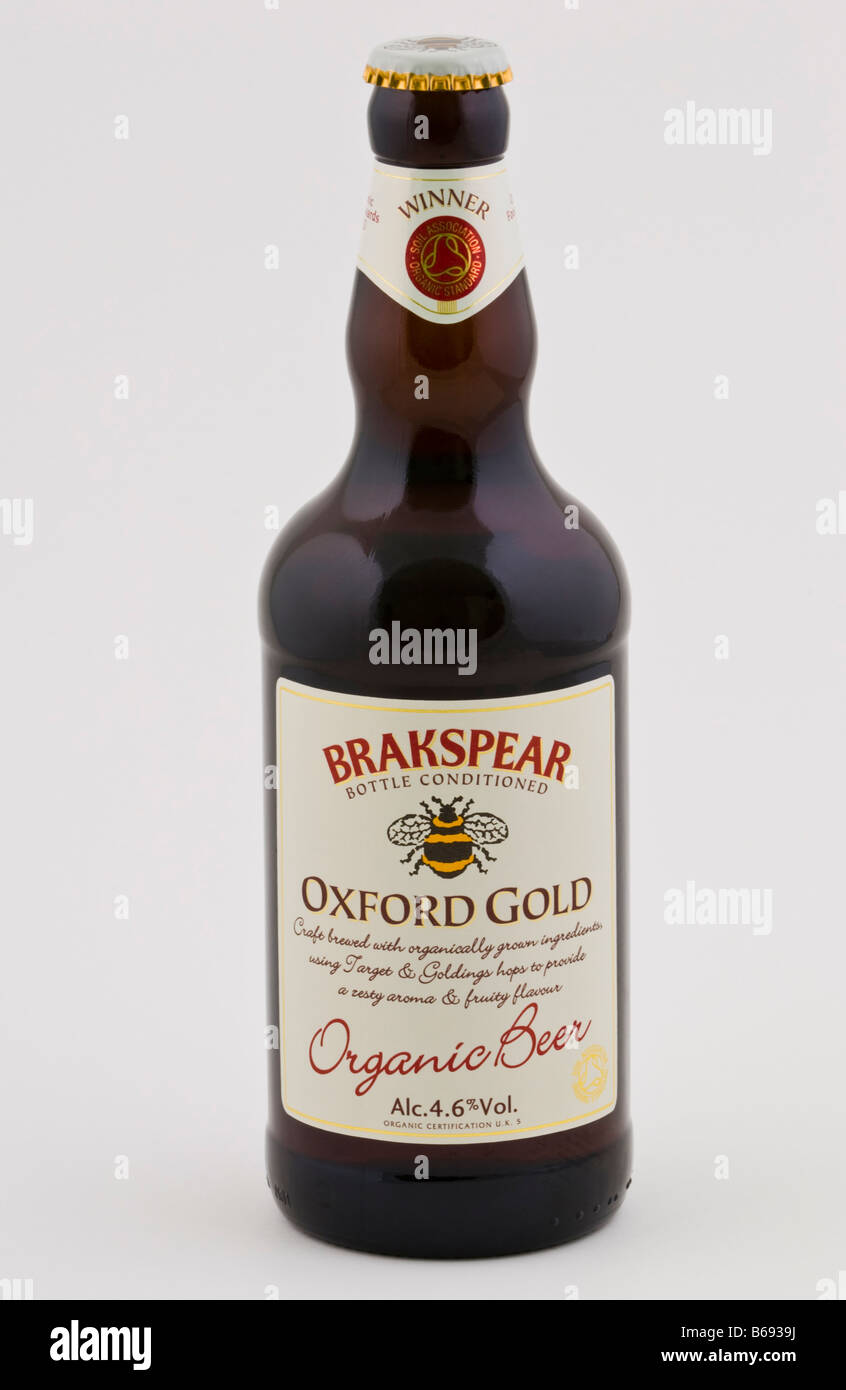 Bottle of Brakspear Oxford Gold Organic Beer brewed for The Brakspear