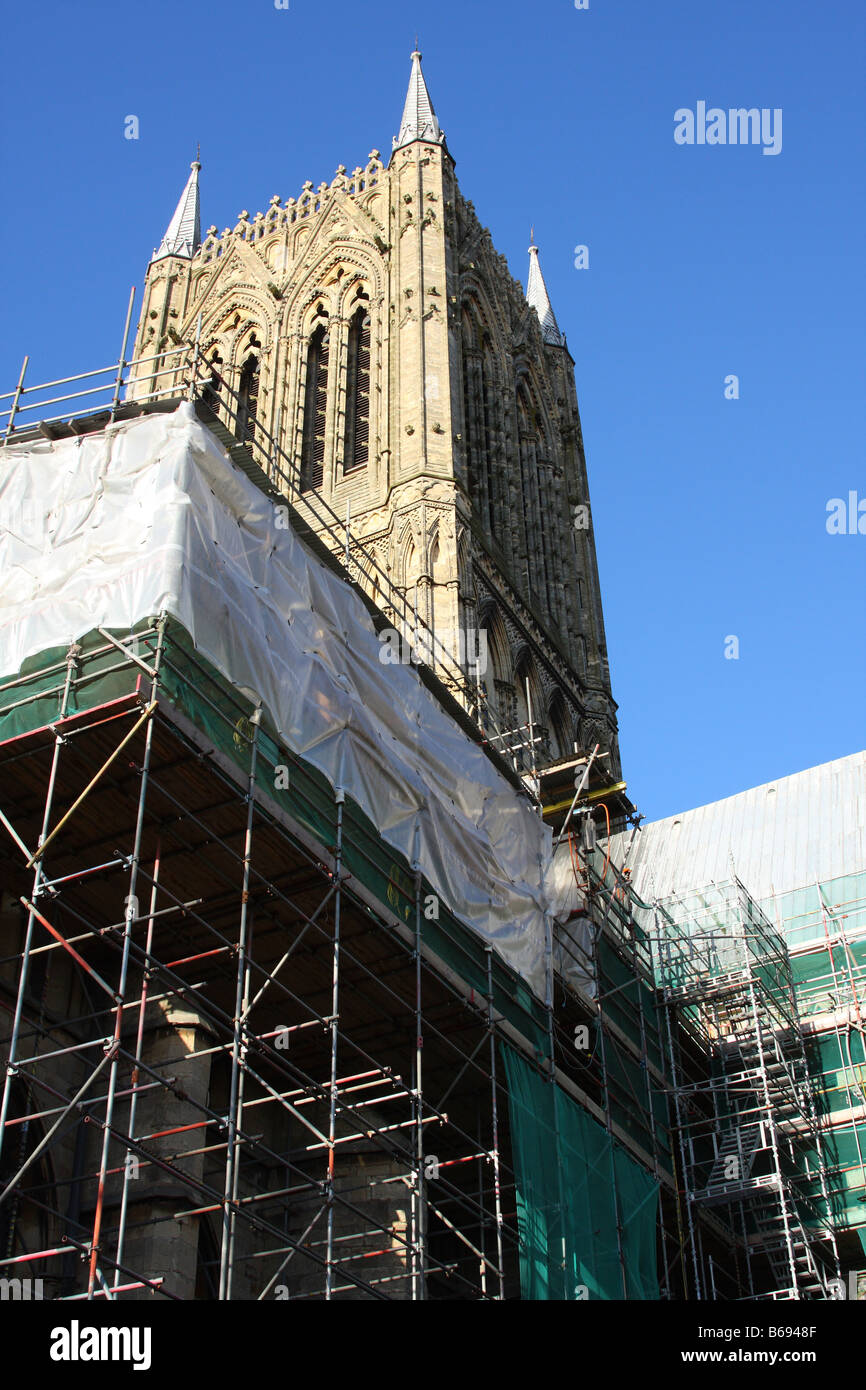 Restoration work at Lincoln Cathedral, Lincoln, England, U.K. Stock Photo