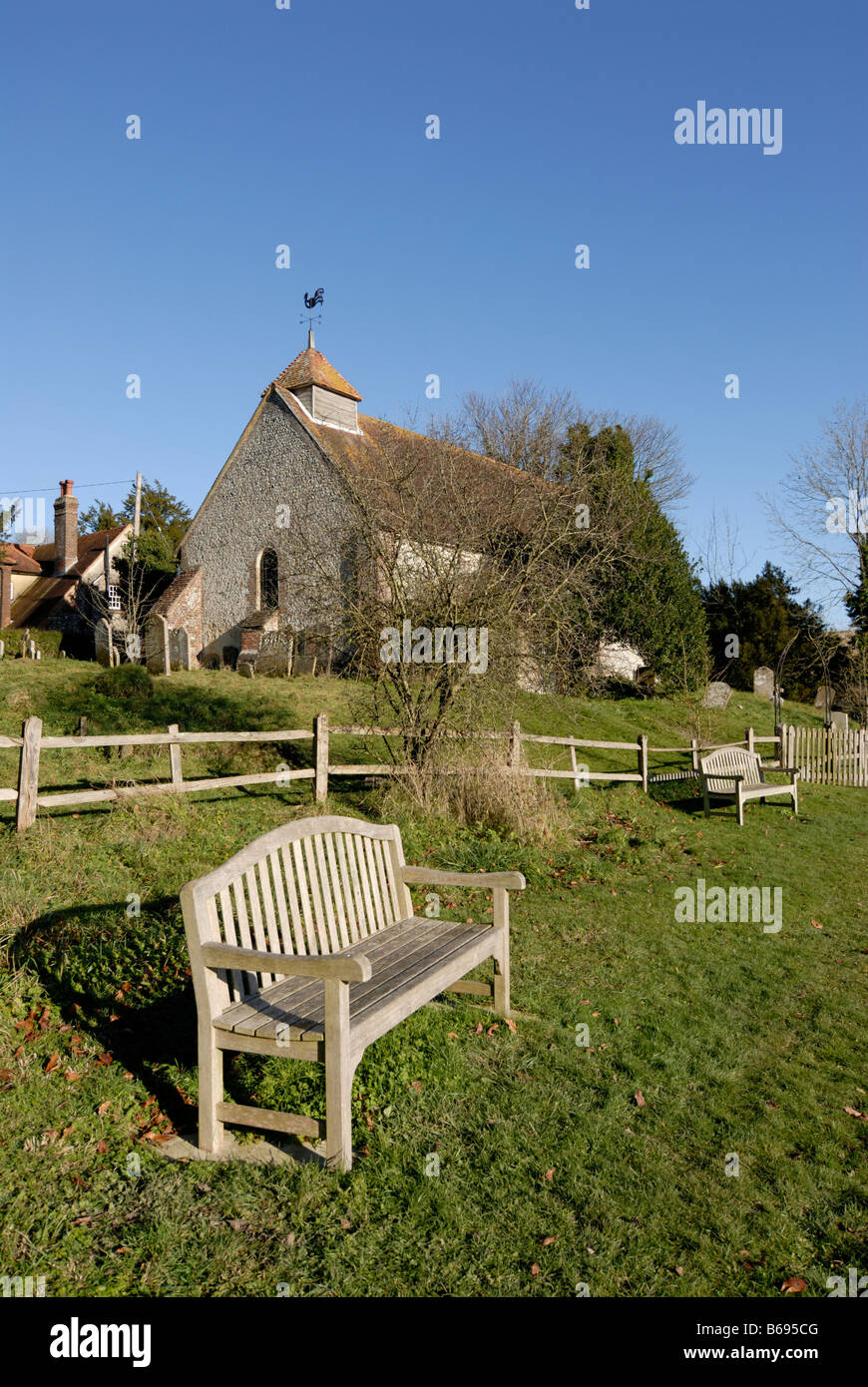 East Marden Sussex looking up towards the Church Stock Photo Alamy