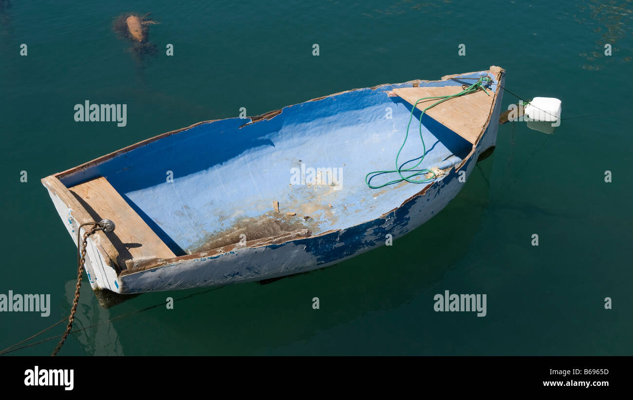Damaged boat in Spinola Bay, Paceville St. Julians Malta Stock Photo