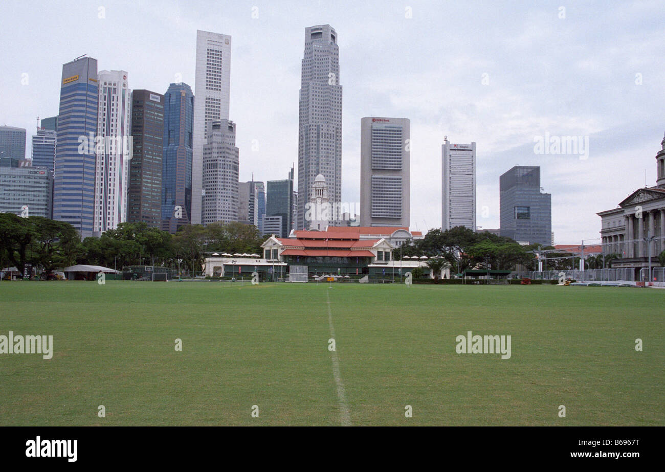 Padang and Singapore Cricket Club, Singapore Stock Photo