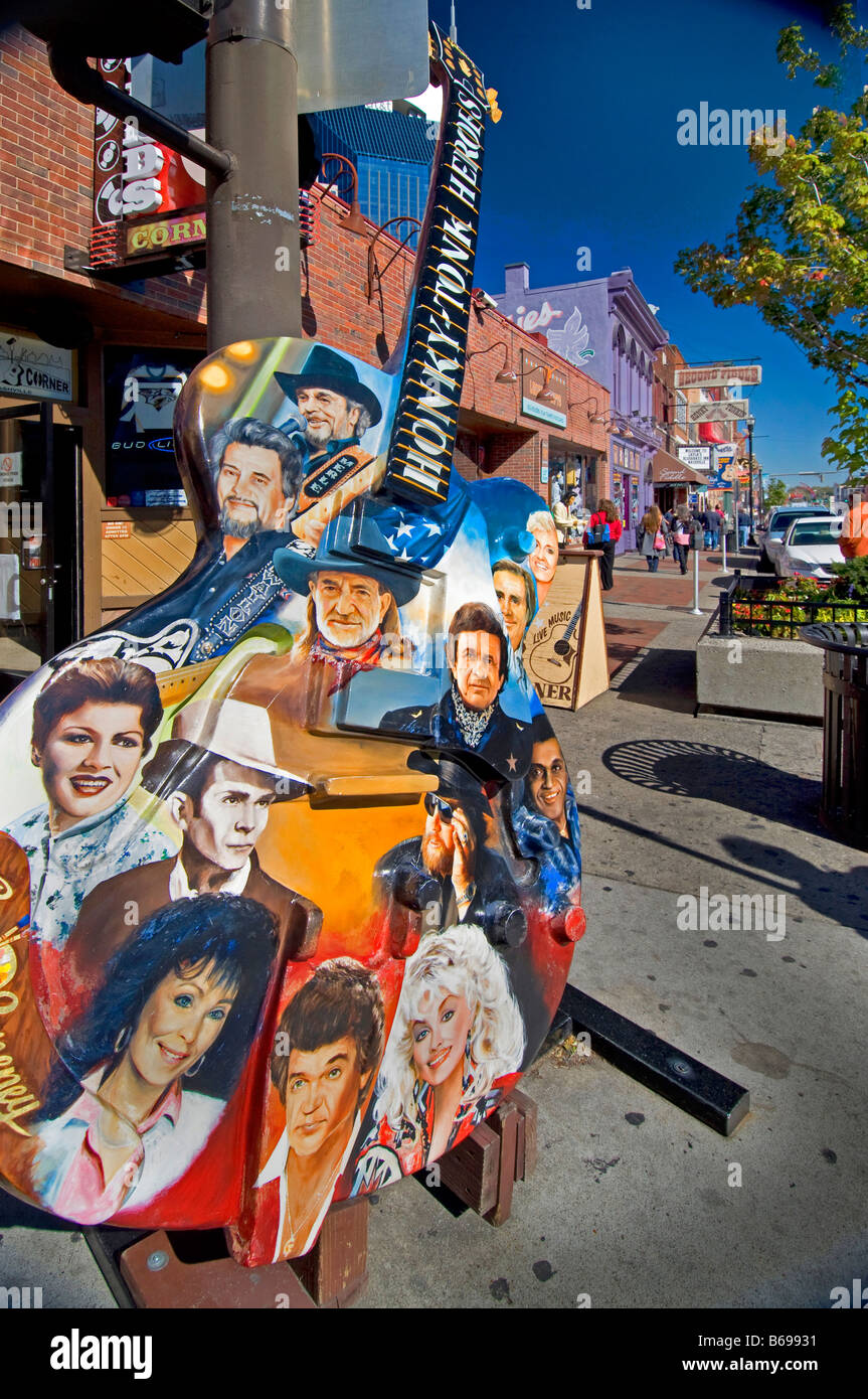 Tribute to country music legendary performers at Legends Corner on lower Broadway in Nashville Tennessee Stock Photo