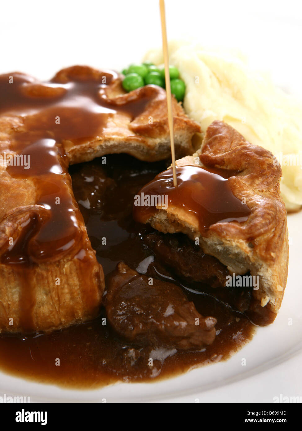 Steak pie with gravy Stock Photo Alamy