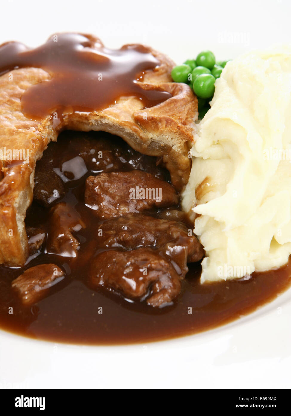 Steak pie with gravy Stock Photo Alamy