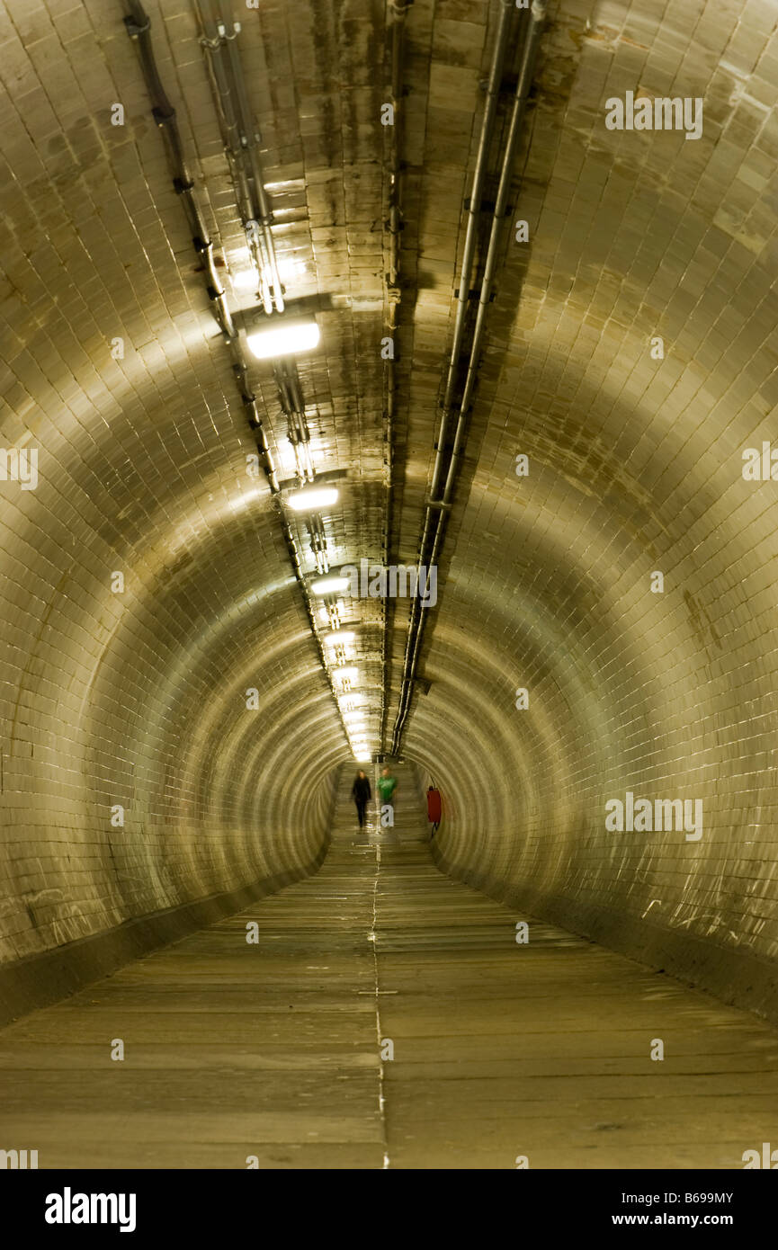 Greenwich Foot Tunnel underneath Thames River Greenwich SE10 London United Kingdom Stock Photo