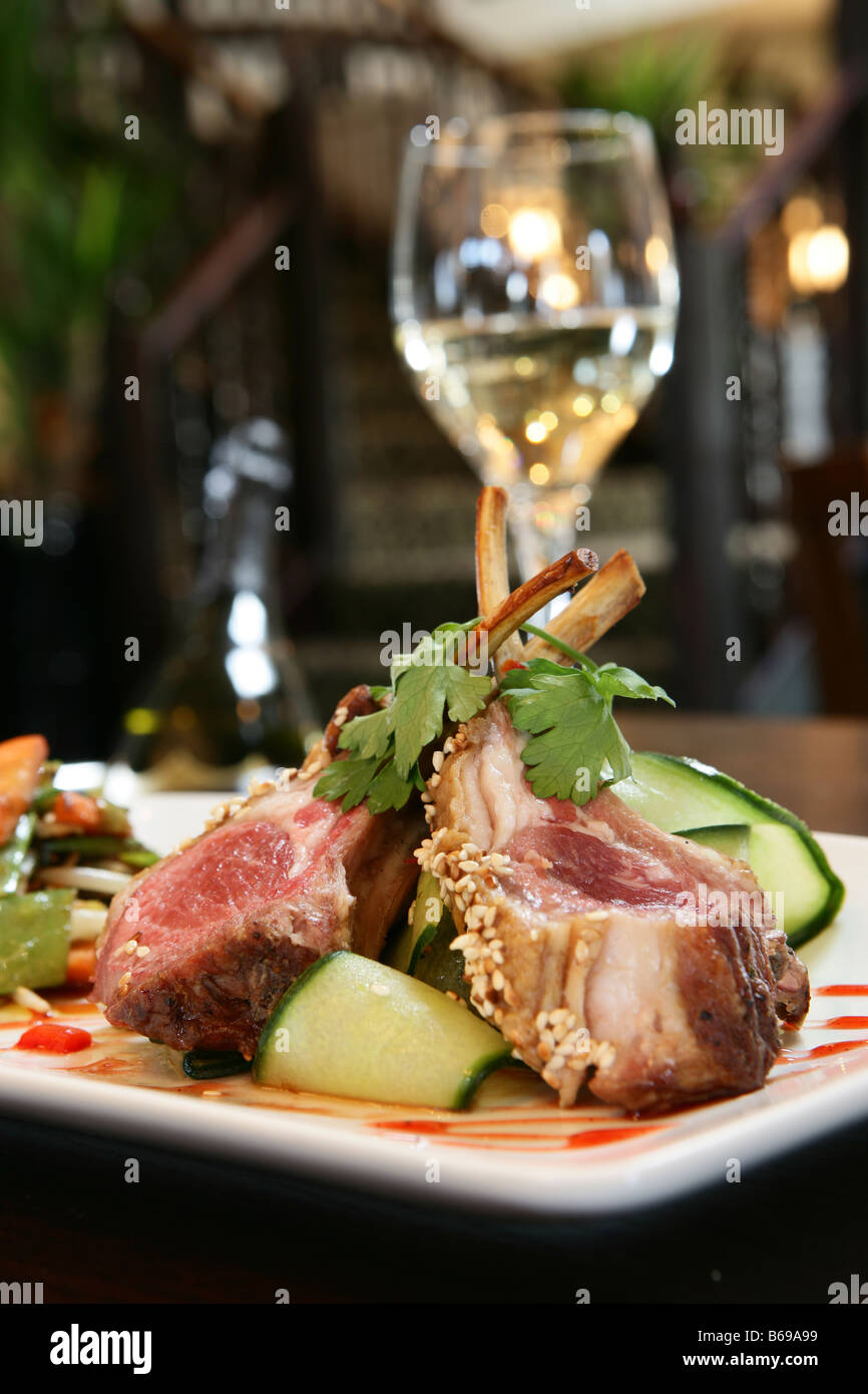 Pork Chops in Restaurant Stock Photo Alamy