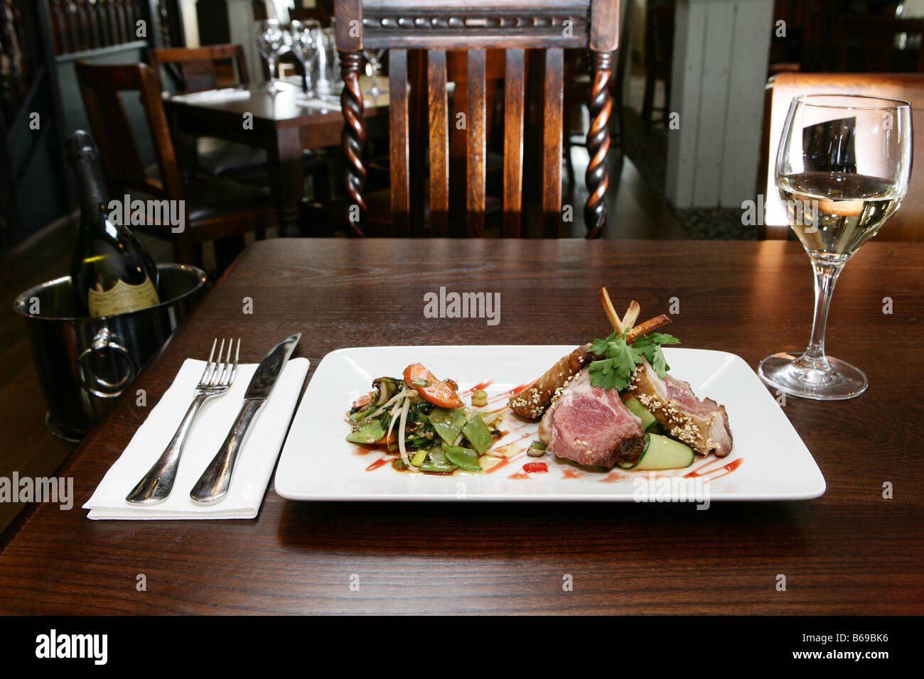 Pork Chops in Restaurant Stock Photo Alamy