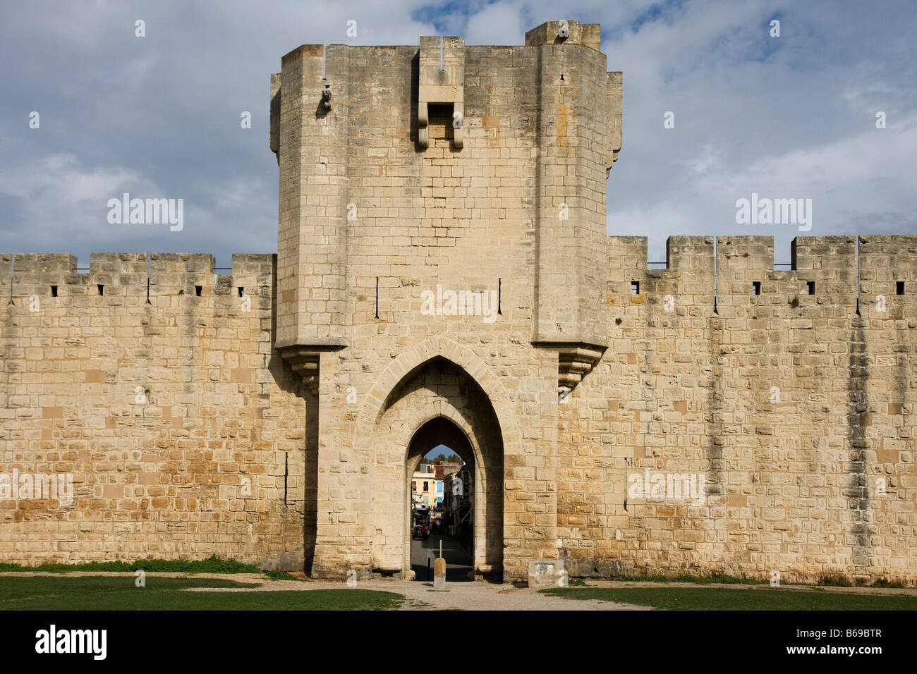 City Wall Aigues Mortes Camargue France Europe Stock Photo