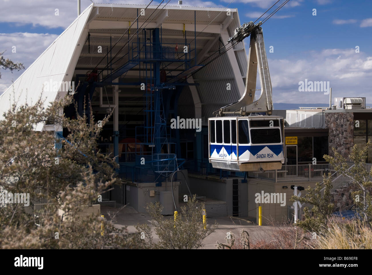 Tram car at the base station, Sandia Peak Ski Tramway, Albuquerque, New