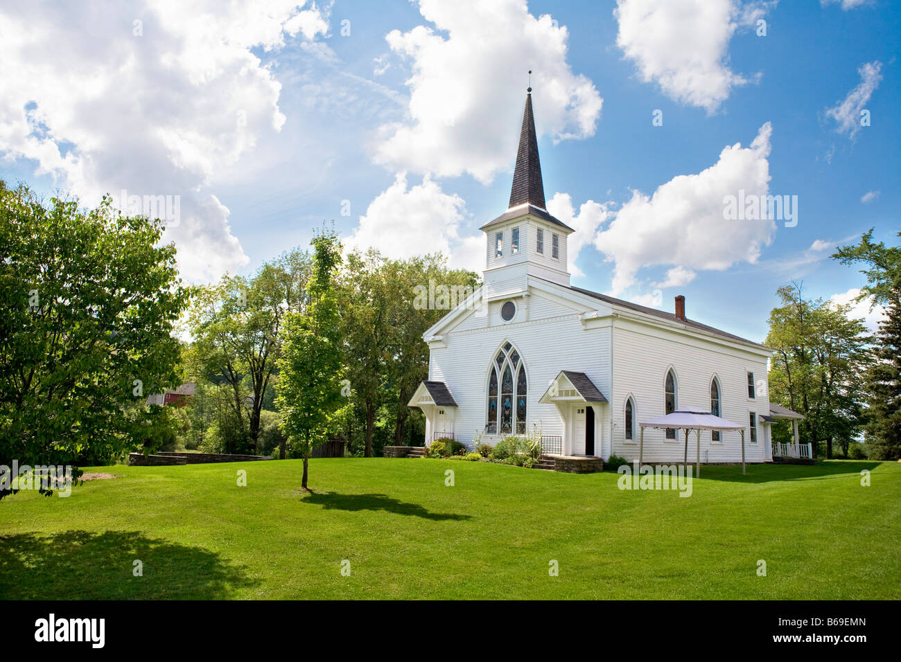 Facade of a church, East Meredith, New York State, USA Stock Photo Alamy