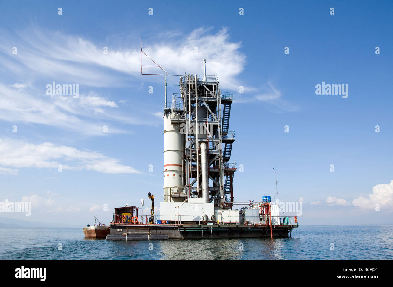 KP-1 the Methane Harvest Rig Floating on the Waters of Lake Kivu Rwanda ...