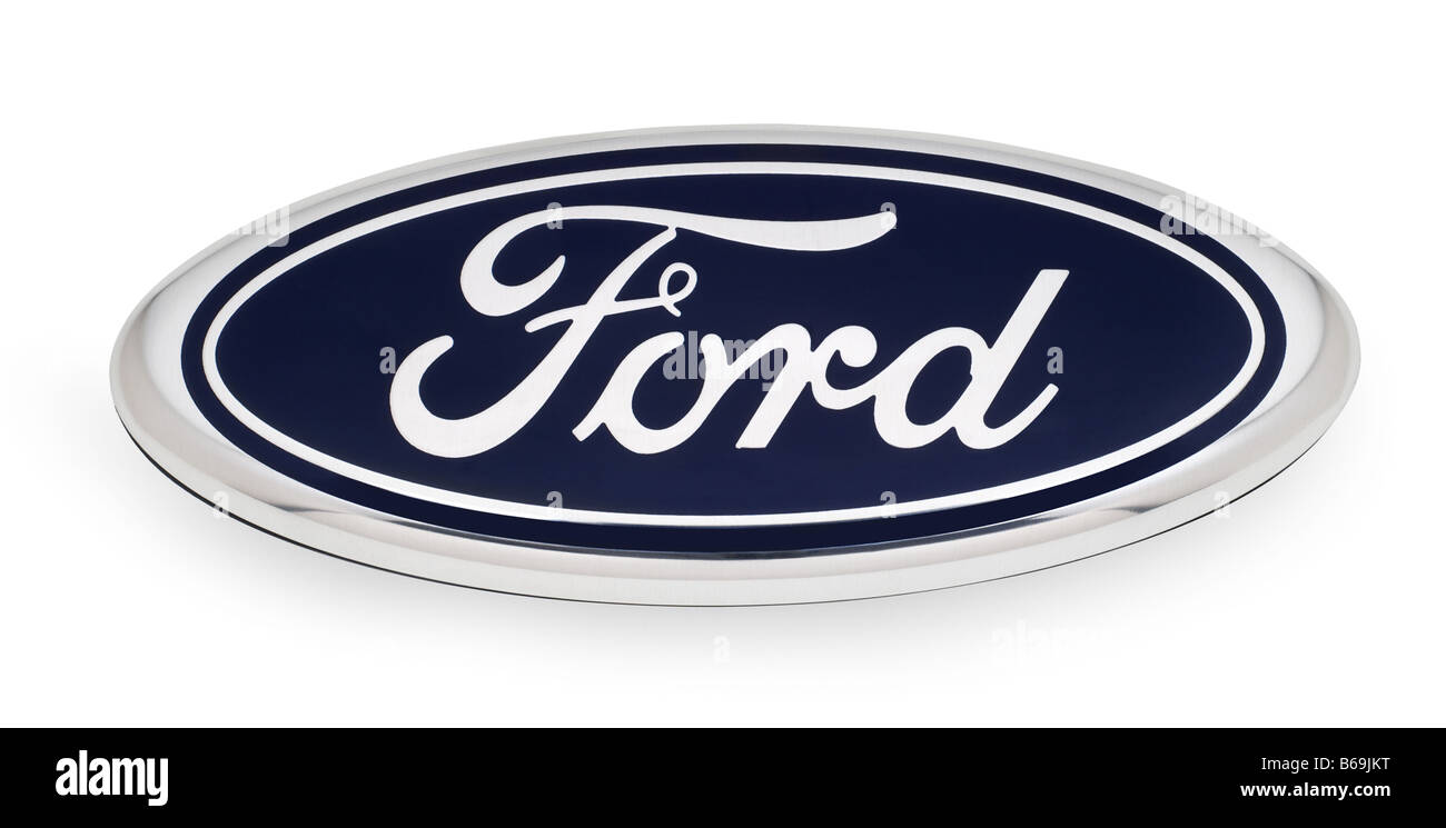 Ford logo, Ford emblem on a black background, Ford, automobile