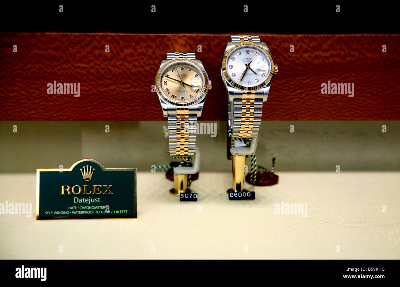 Rolex watches on display, London Stock Photo Alamy