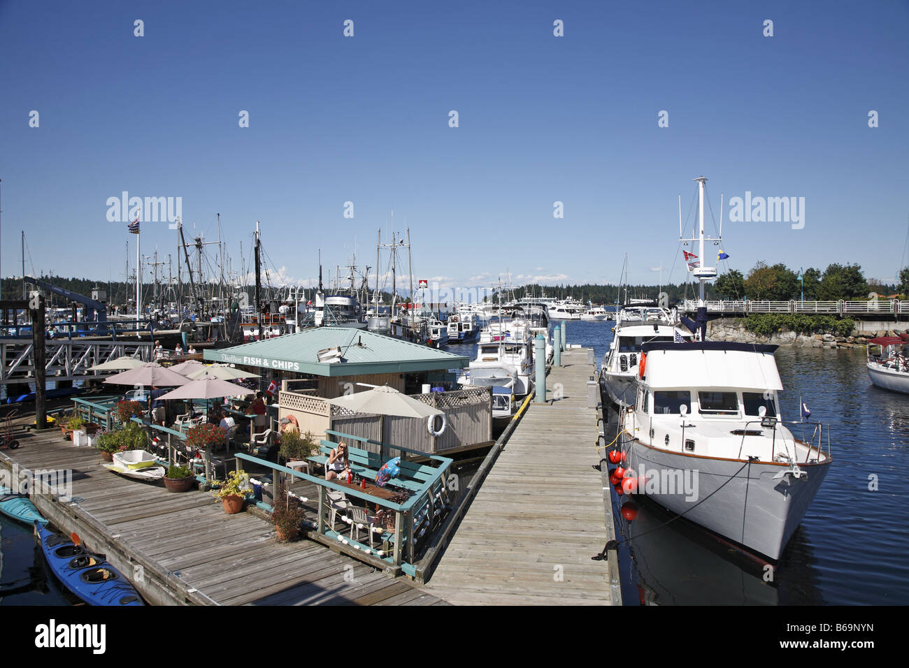 Canada Kanada BC Britisch British Columbia Vancouver Island Nanaimo Hafen Harbour Stock Photo