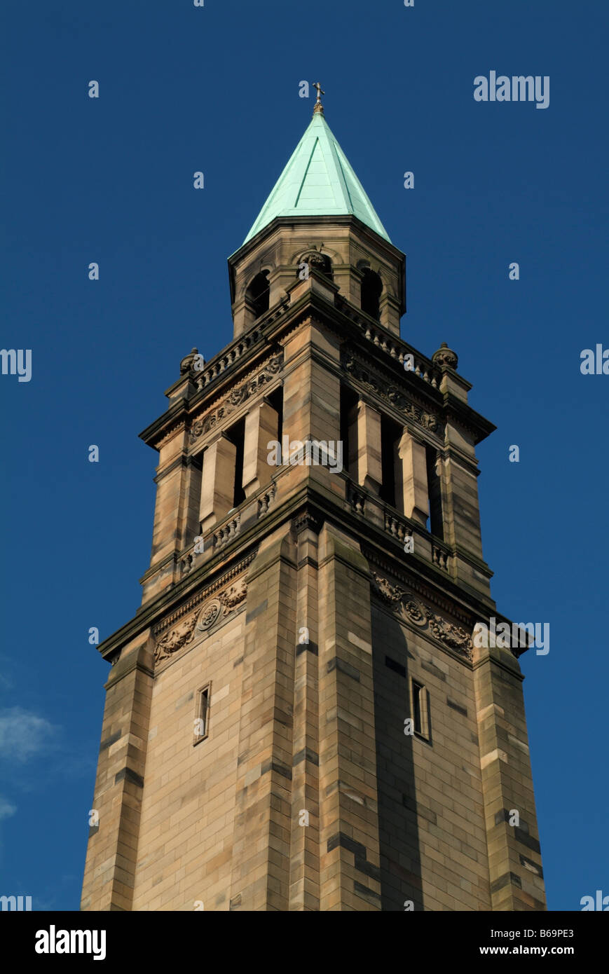 The bell tower of St George's West Church, Shandwick Place, Edinburgh, Scotland, UK. Stock Photo