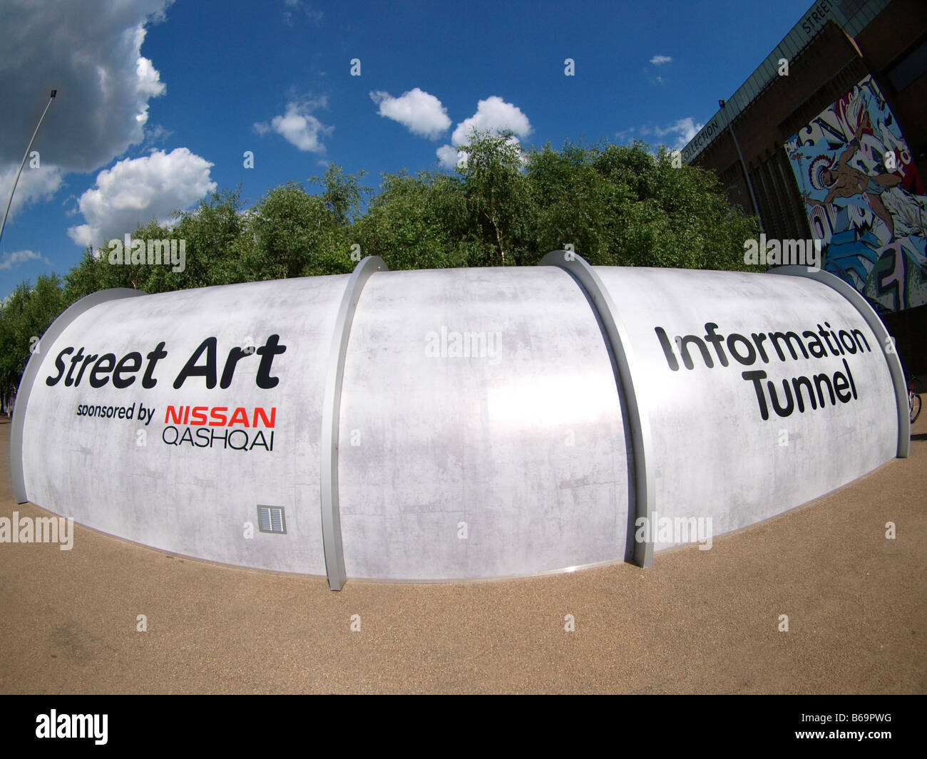 Street Art Information Tunnel at the Tate Modern London England Stock Photo