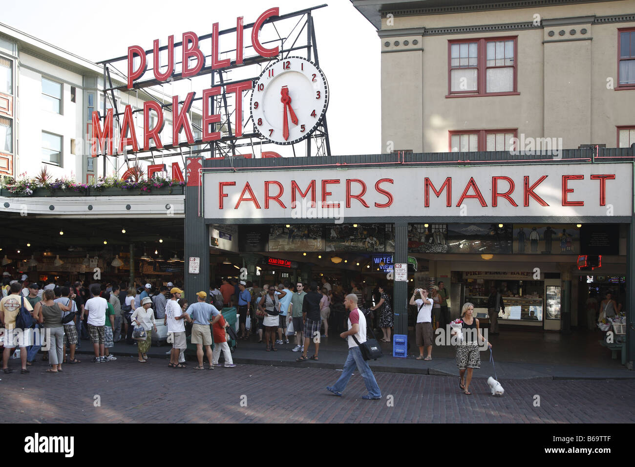 US USA United States Vereinigte Staaten Staat Of Von America Amerika Washington Seattle Elliott Bay Pike Place Market Stock Photo