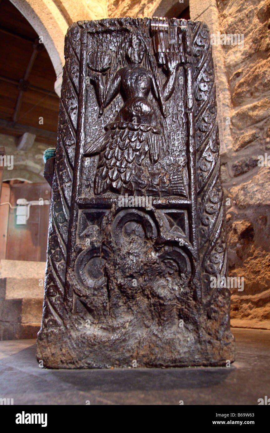 Mermaid Seat, Zennor, Church, Medieval, Bench, End, Comb, Mirror, St Senara, Norman, Cornwall, Penwith, Cornish, Artefact, Artif Stock Photo