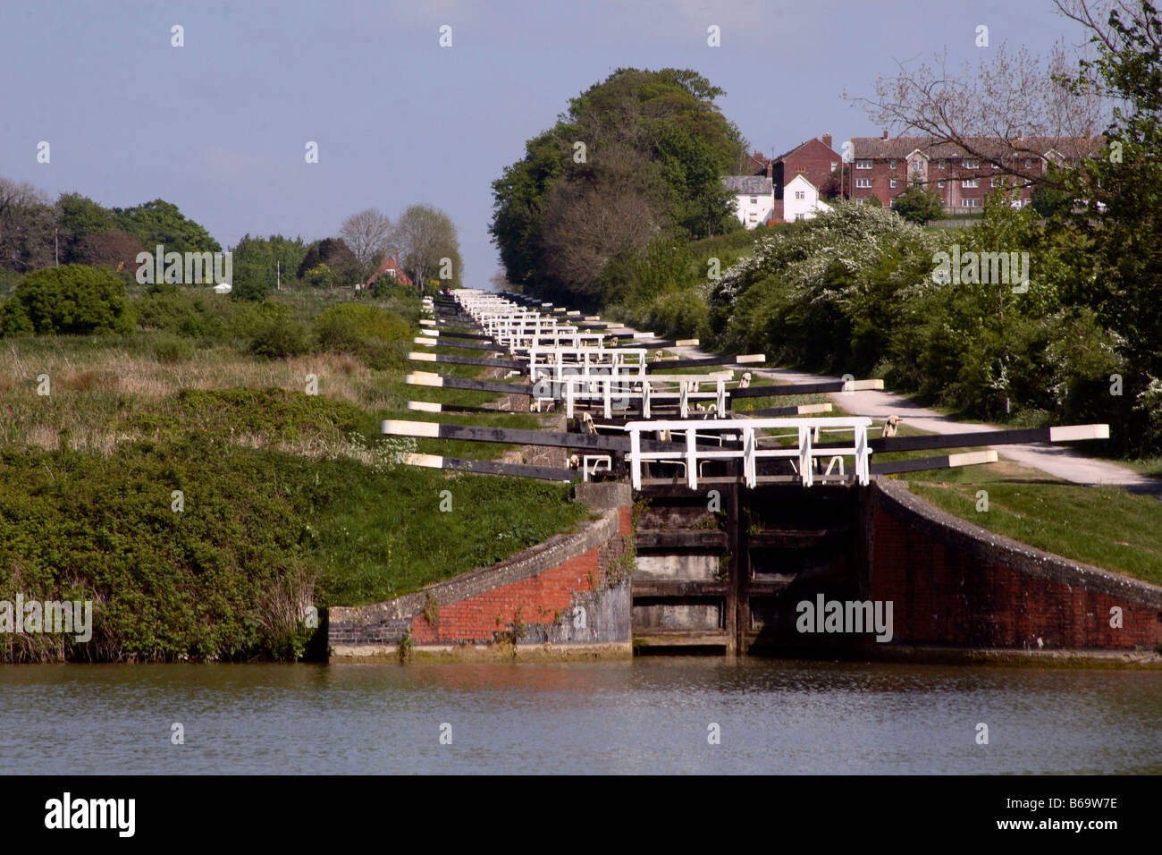 Caen Hill, Locks, Devizes, Wiltshire, Row, Sequence, Canal, Canals