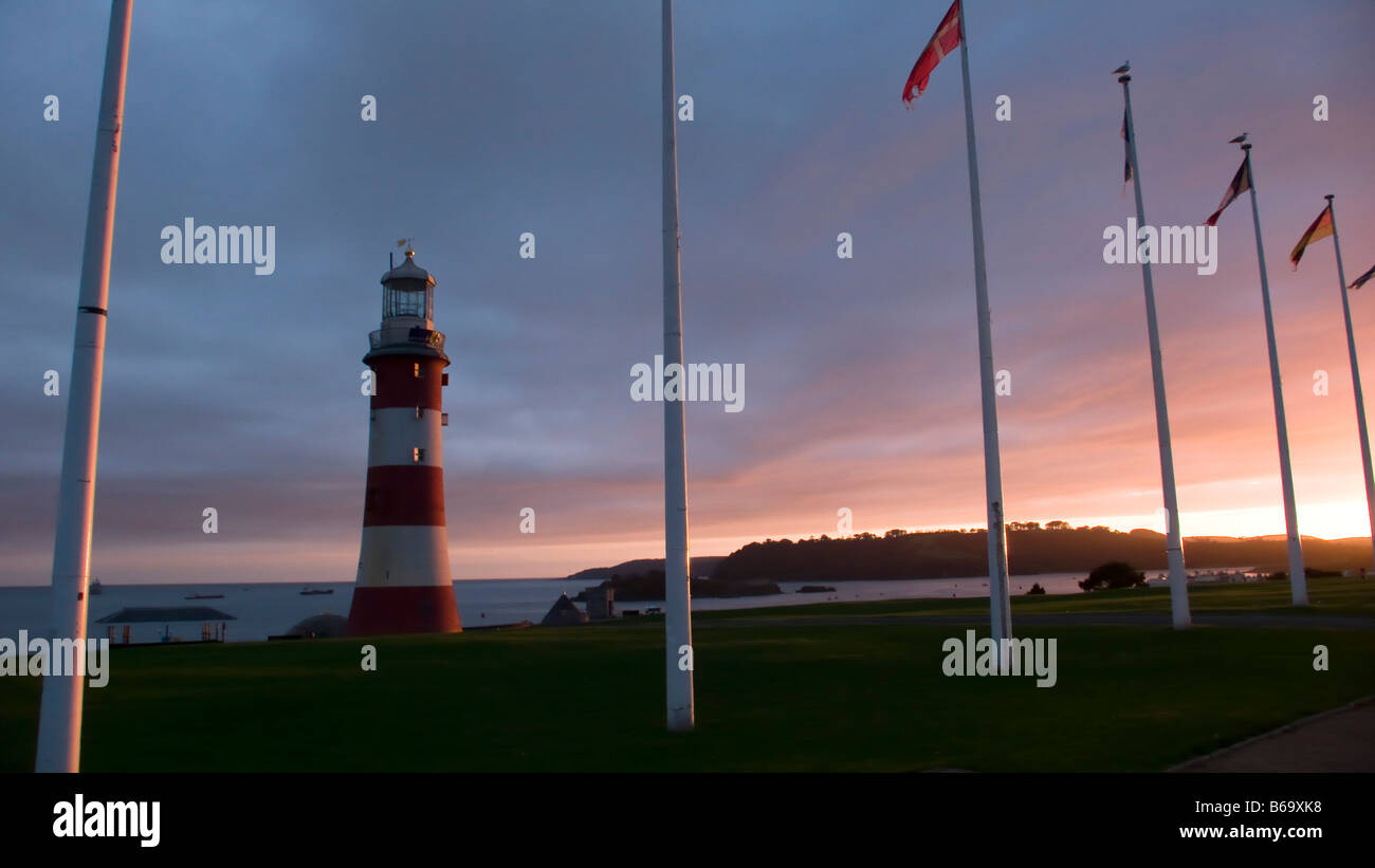 Smeatons tower, Plymouth Hoe, Devon, England Stock Photo
