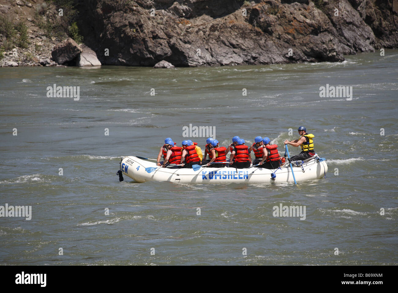 Canada Kanada BC Britisch British Columbia Thompson River White Water Rafting Wildwasser Schlauchboot Tour Stock Photo