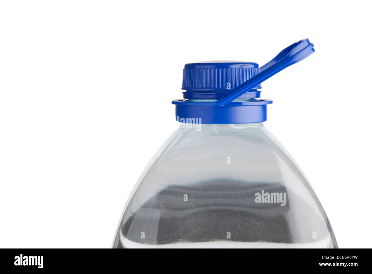 Water bottle with a blue cap Stock Photo