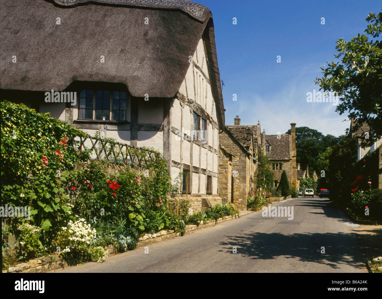 Street scene, Stanton, Gloucestershire, Cotswolds, England, UK, Europe Stock Photo Alamy
