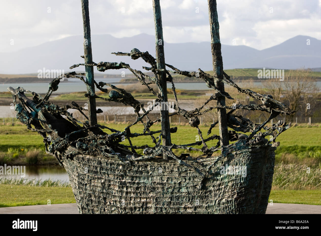 National Famine Memorial Westport, Croagh Patrick, Co Mayo, Ireland, Sculpture by John Belan Stock Photo