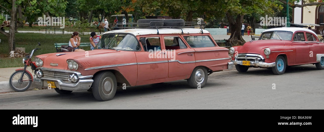 1950 s American Cars in Moron Cuba Caribbean Stock Photo