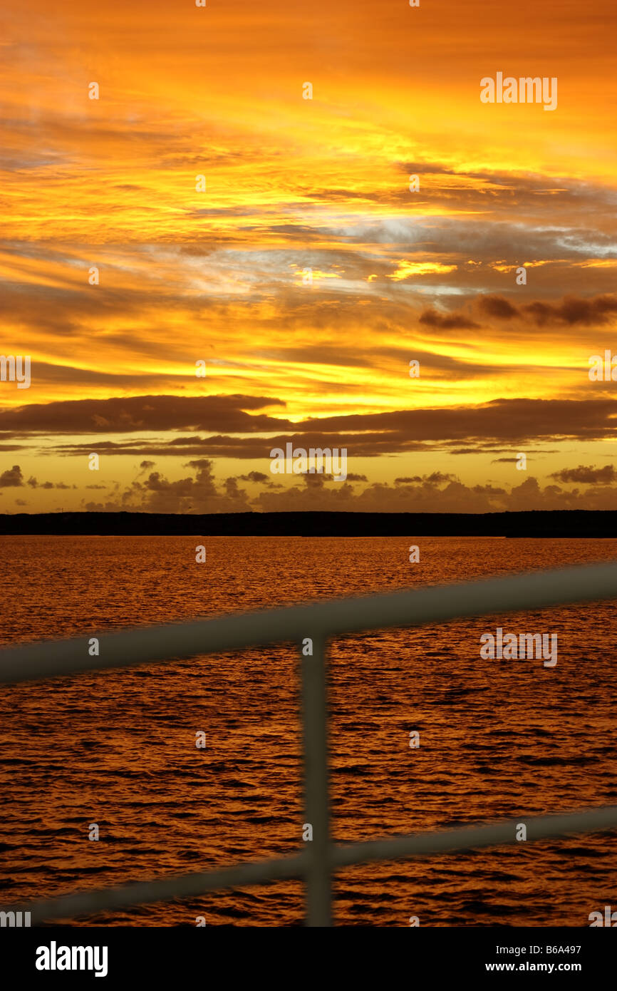 sunset over east wallabi island in the abrolhos islands chain Stock Photo