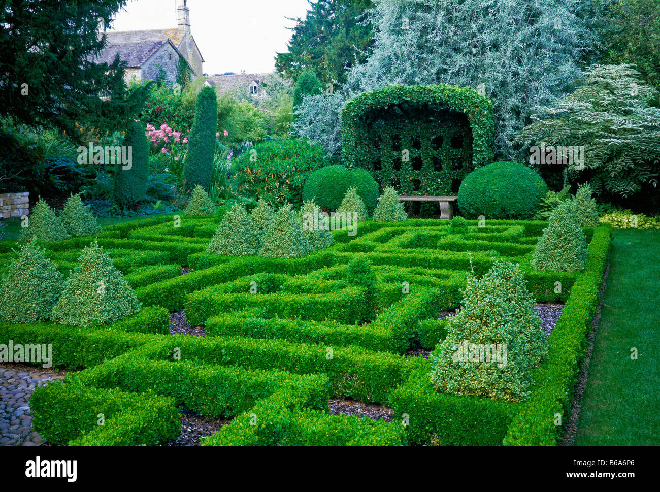 Bourton House Knot Garden Stock Photo