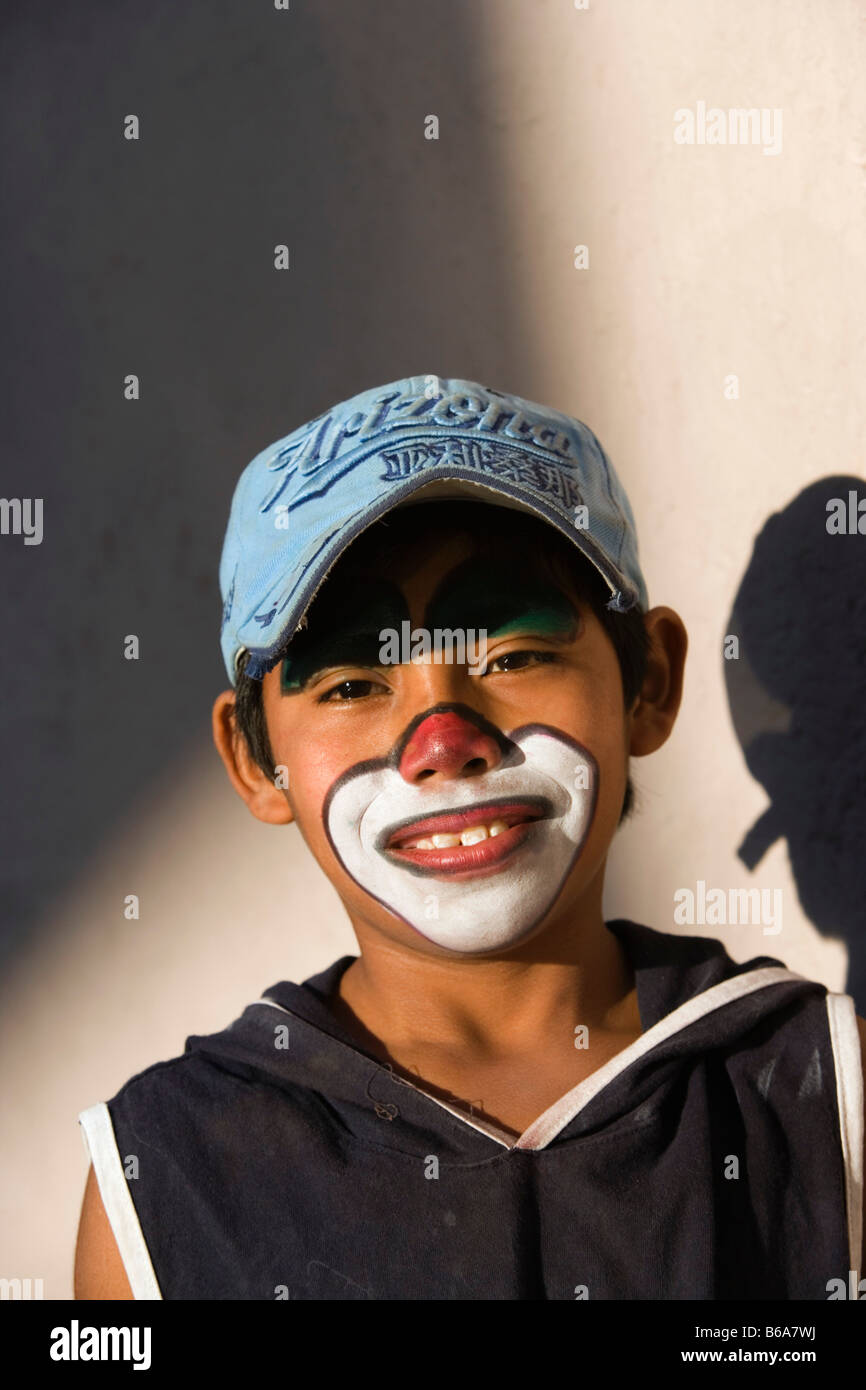 Mexico, Cuernavaca, Boy with facepaint, portrait Stock Photo