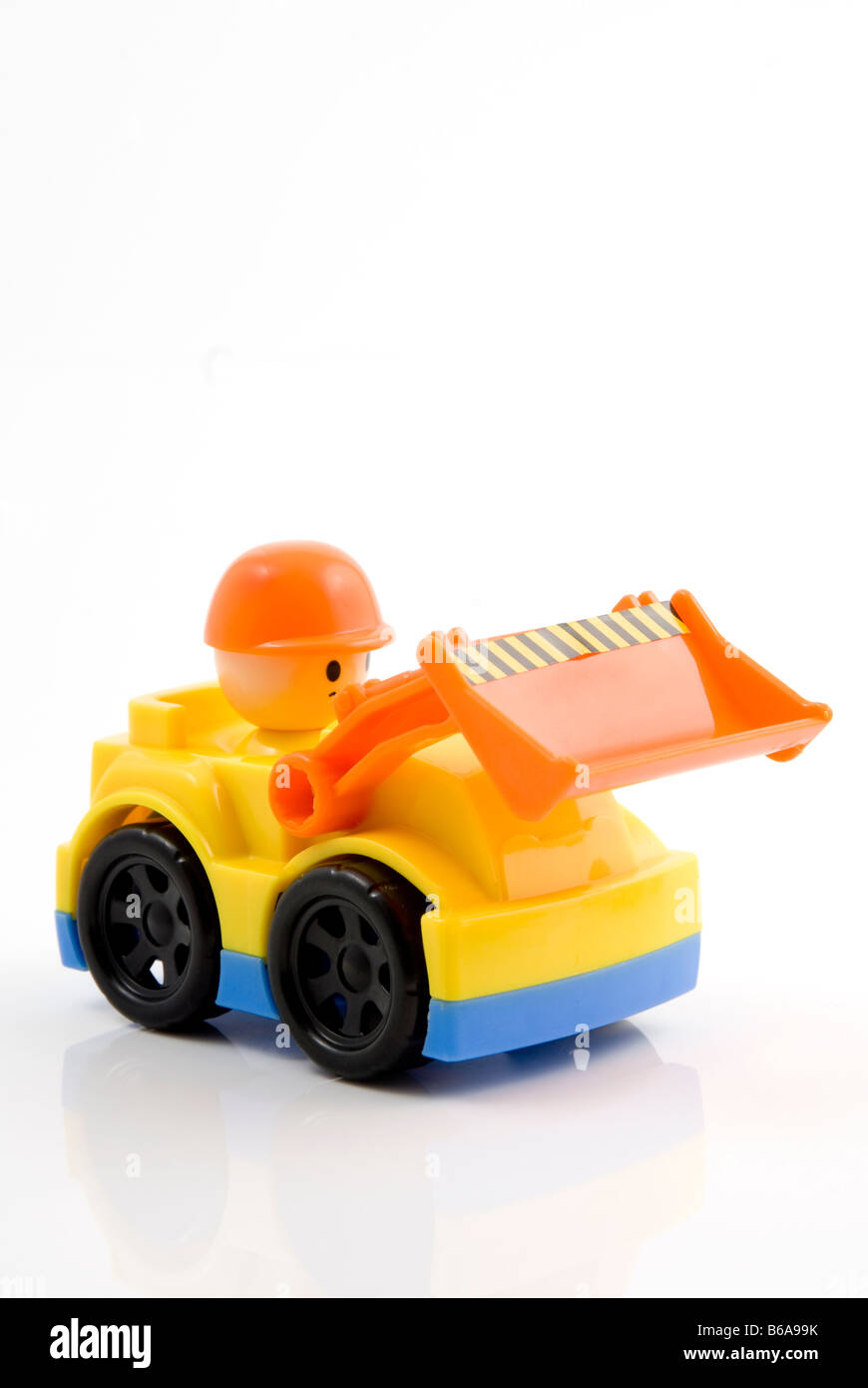plastic toy digger truck Stock Photo
