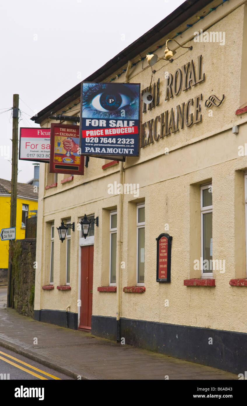 The Royal Exchange pub closed and for sale at Blaina Blaenau Gwent