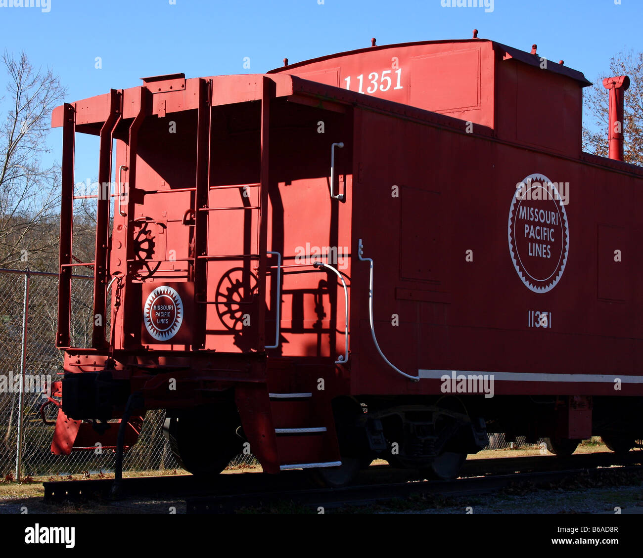 Antique Red Caboose in park Stock Photo Alamy