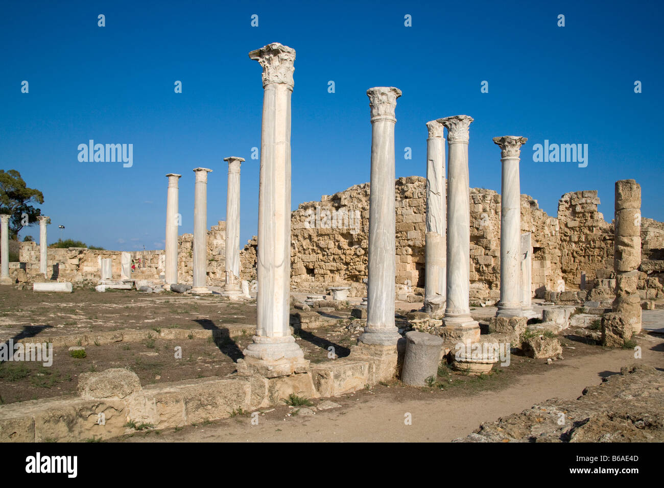 Salamis Roman archaeological site courtyard Northern Cyprus Stock Photo