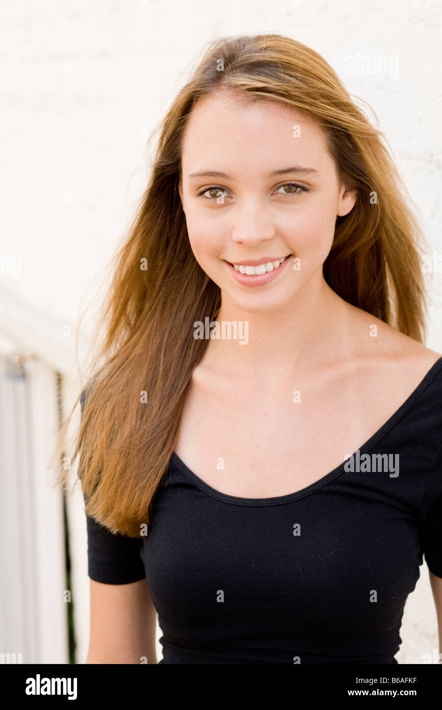 Young woman smiling, portrait Stock Photo - Alamy