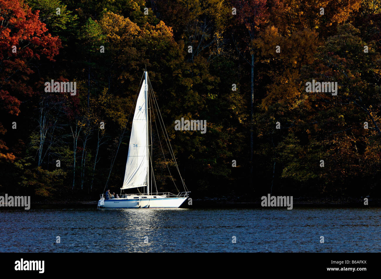 Sailboat on Watts Bar Lake in Rhea County Tennessee Stock Photo Alamy