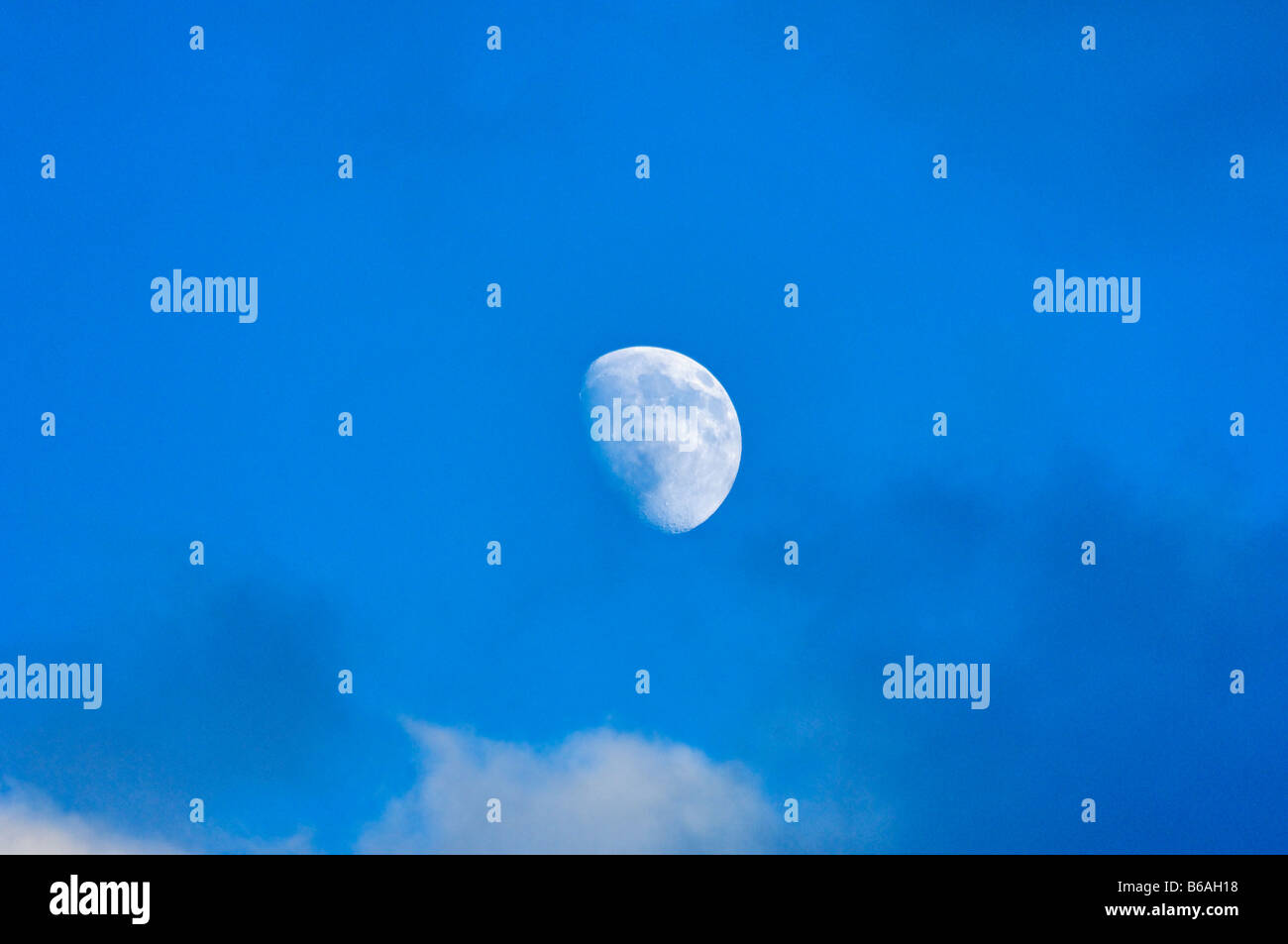 Waxing Gibbous Moon in Afternoon Sky Stock Photo Alamy