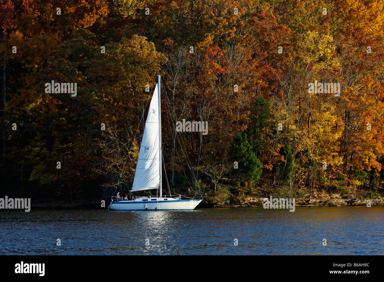 Sailboat on Watts Bar Lake in Rhea County Tennessee Stock Photo Alamy